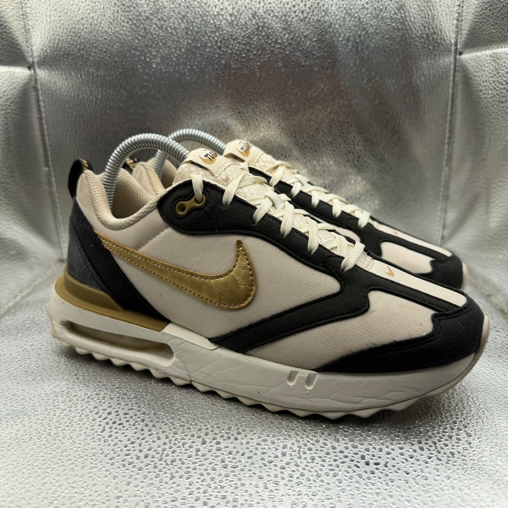 Size 8 Nike Air Max Dawn Black Orewood Gold Womens Lace Up Sneakers DZ2620-110